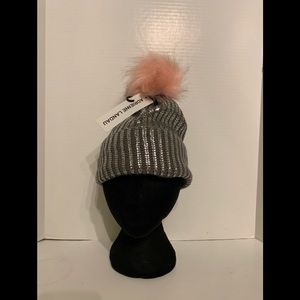 NWT Adrienne Landau AL Rainbow W/Pink Pom Beanie